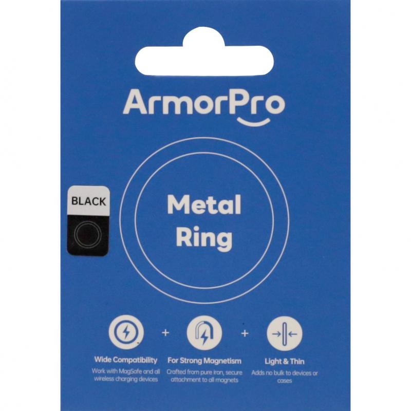 ArmorPro Metal Ring MagSafe Ring, Universal, for Most Devices, Black