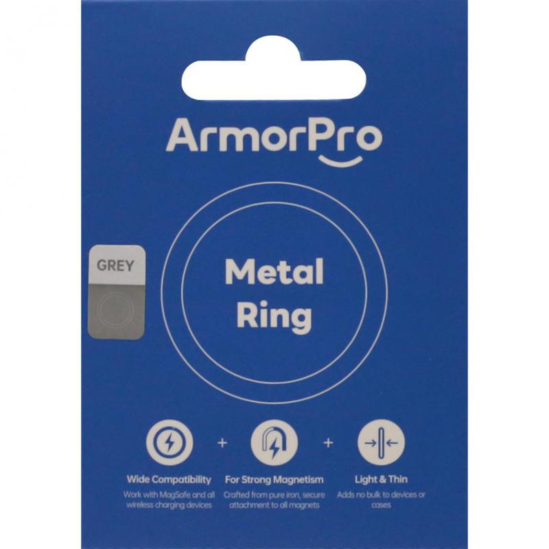 ArmorPro Metal Ring MagSafe Ring, Universal, for Most Devices, Grey