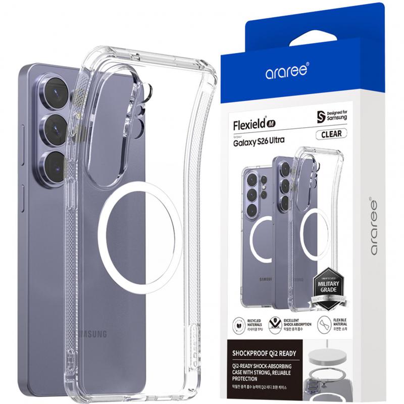 Araree Flexield M Back Cover Mobile Case with MagSafe, for Samsung Galaxy S26 Ultra, Clear