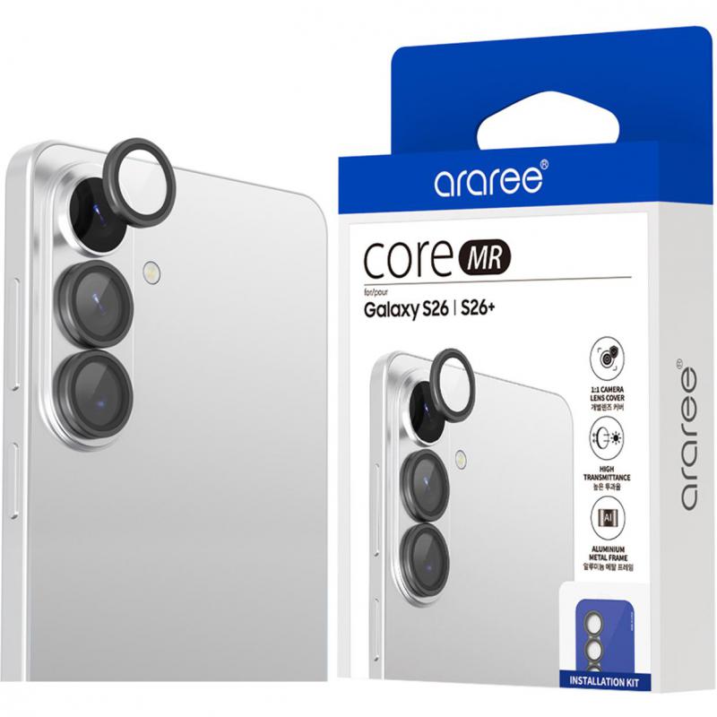 Araree Core MR Smartphone Screen Protector, for Samsung Galaxy S26/Galaxy S26+, Aluminum Metal Frame