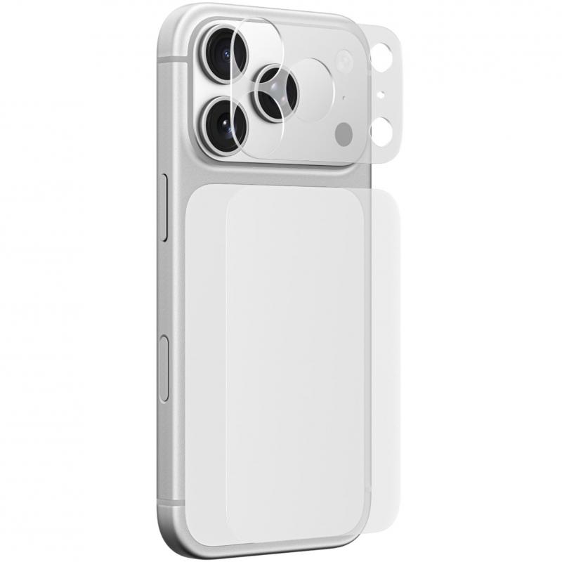 Amazing Thing Lens + Back Set Camera Lens Protector (Full Frame) Smartphone Camera Accessory, for iPhone 17 Pro Max, Matte Clear