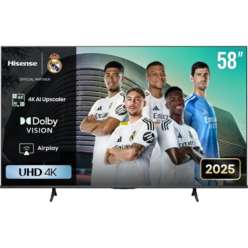 Hisense 58" Smart TV, 4K QLED, 60 Hz, Black, E7Q