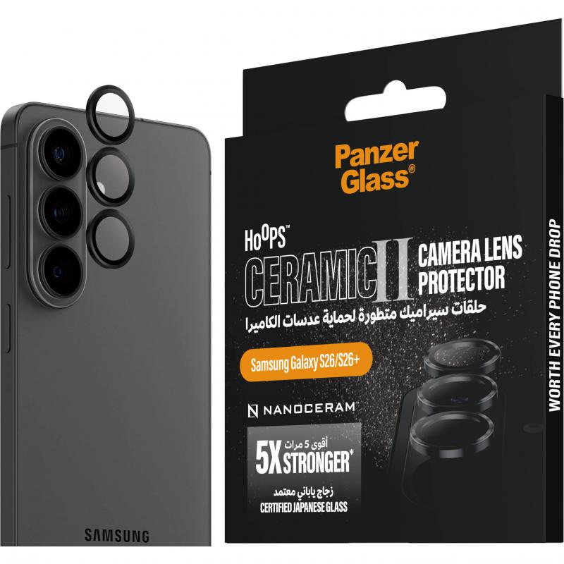 PanzerGlass Hoops Ceramic II Camera Lens Protector (Individual Ring) Smartphone Camera Accessory, for Samsung Galaxy S26/Galaxy S26+