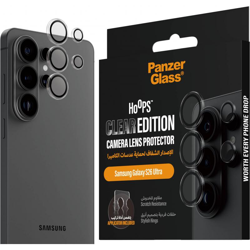 PanzerGlass Hoops Camera Lens Protector (Individual Ring) Smartphone Camera Accessory, for Samsung Galaxy S26 Ultra, Clear