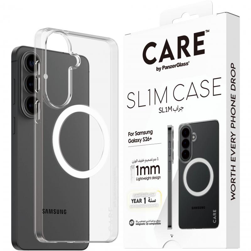 PanzerGlass SUPERSLIM Back Cover Mobile Case with MagSafe, for Samsung Galaxy S26+, Transparent