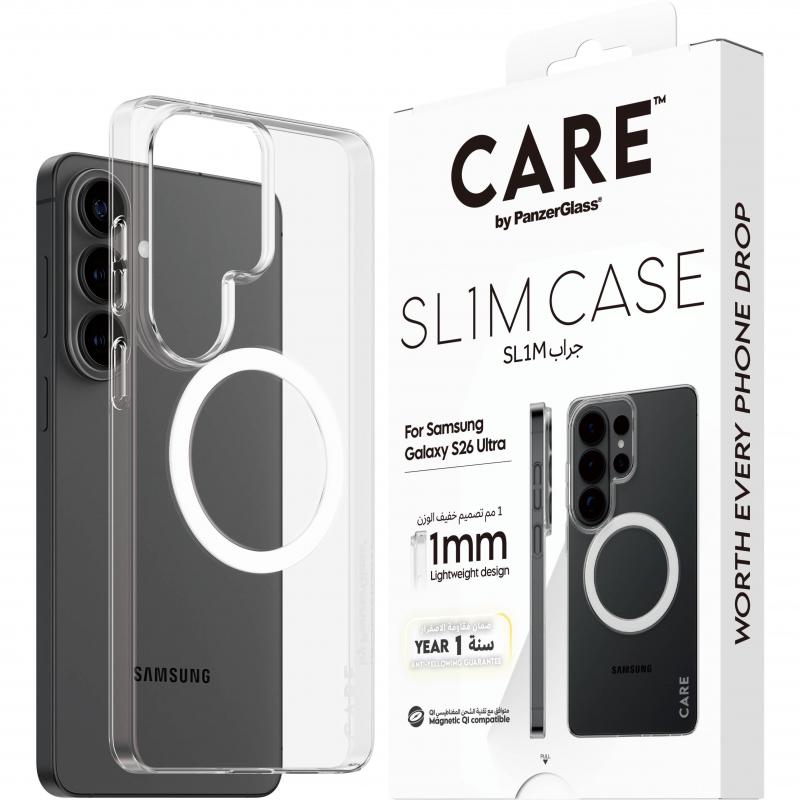 PanzerGlass SUPERSLIM Back Cover Mobile Case with MagSafe, for Samsung Galaxy S26 Ultra, Transparent