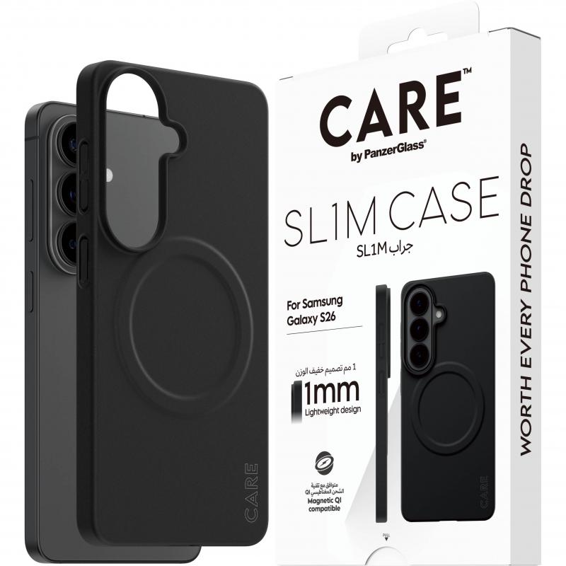 PanzerGlass SUPERSLIM Back Cover Mobile Case with MagSafe, for Samsung Galaxy S26, Black