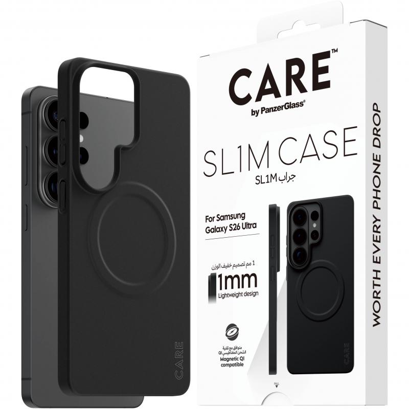 PanzerGlass SUPERSLIM Back Cover Mobile Case with MagSafe, for Samsung Galaxy S26 Ultra, Black