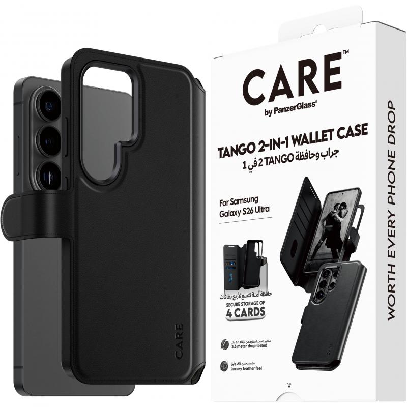 PanzerGlass Tango Flip Cover Mobile Case with MagSafe, for Samsung Galaxy S26 Ultra, Black