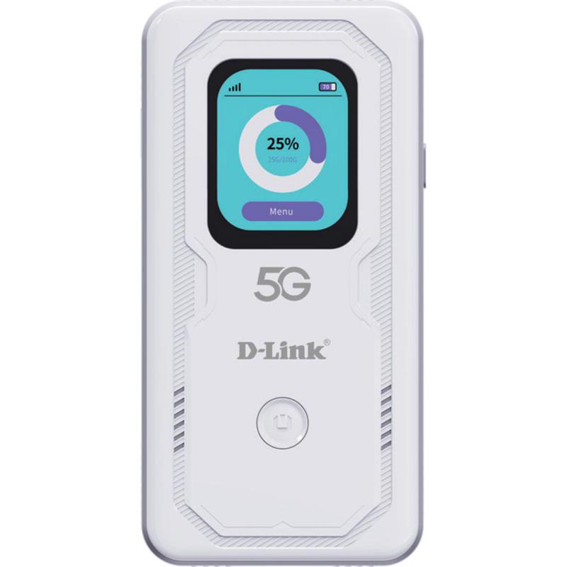 D-Link DWR-500V 5G Portable Router, up to 32 Devices, Dual Band (2.4 GHz/5 GHz), Wi-Fi 5 (802.11ac), White