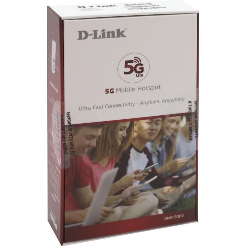 D-Link DWR-500V 5G Portable Router, up to 32 Devices, Dual Band (2.4 GHz/5 GHz), Wi-Fi 5 (802.11ac), White — 5