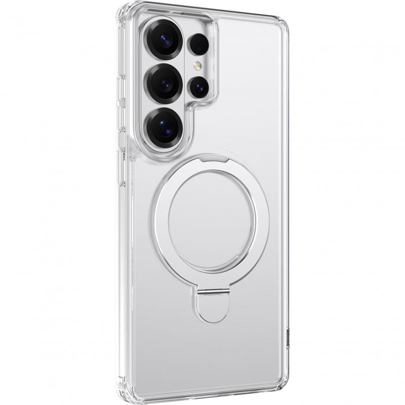 Raptic Air Stand Back Cover Mobile Case with MagSafe, for Samsung Galaxy S26 Ultra, Clear