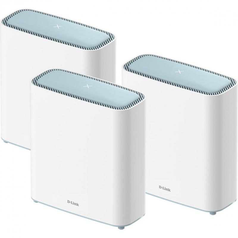 D-Link M32 (3-Pack) Whole Home Mesh Wi-Fi, up to 3200 Mbps, Dual Band (2.4 GHz/5 GHz), Wi-Fi 6 (802.11ax), 2 Port (LAN)/Single Port (LAN/WAN), 3X Gigabit Ports, White