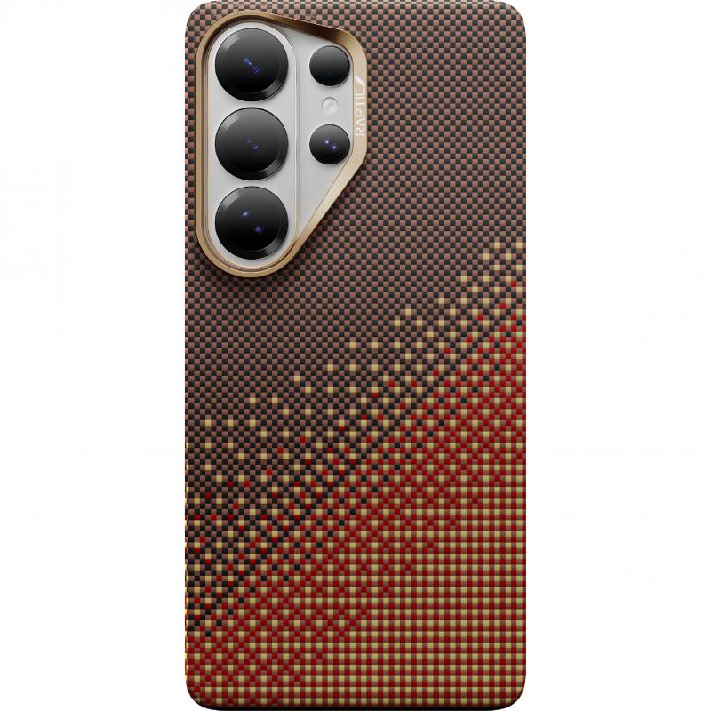 Raptic Aramid Skin Back Cover Mobile Case with MagSafe, for Samsung Galaxy S26 Ultra, Amber — 2