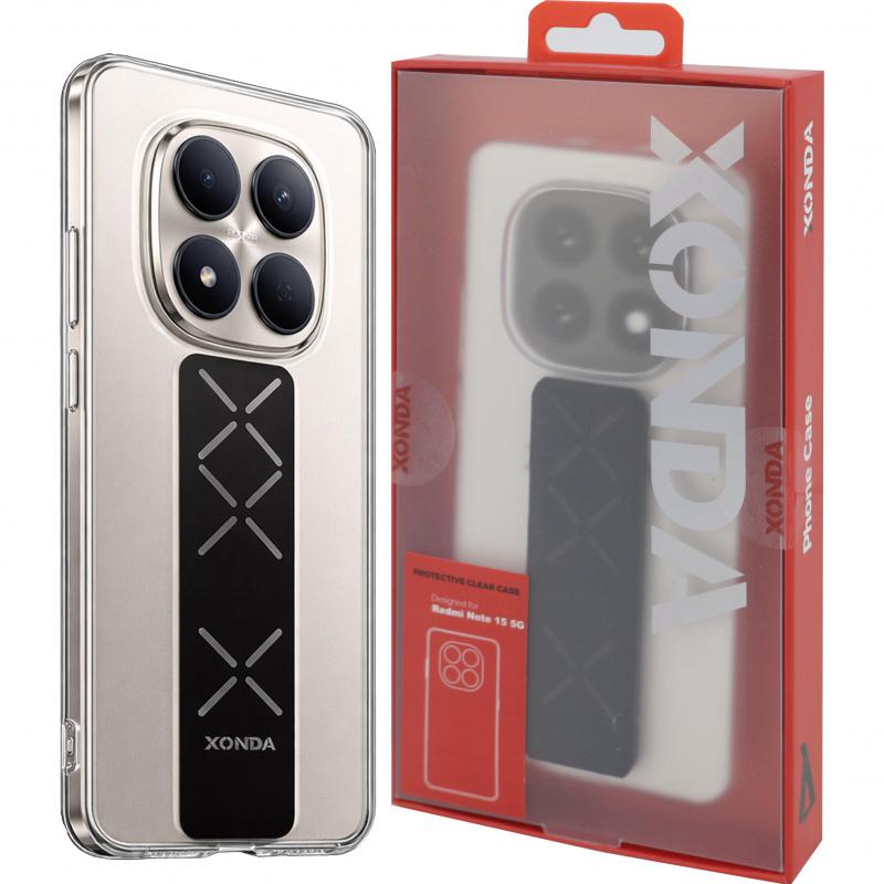 Xonda Back Cover Mobile Case with Strap, for Xiaomi Redmi Note 15 5G, Clear