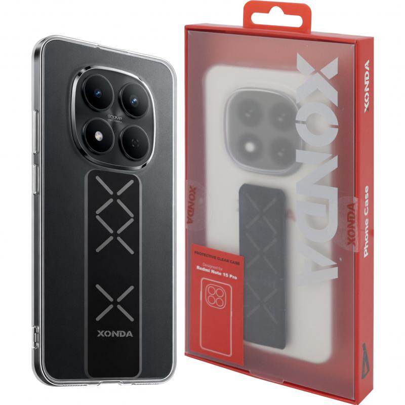 Xonda Back Cover Mobile Case with Strap, for Xiaomi Redmi Note 15 Pro 5G, Clear
