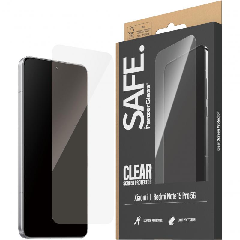 PanzerGlass SAFE Case Friendly Smartphone Screen Protector, for Xiaomi Redmi Note 15 Pro 5G, Tempered Glass, Edge-to-Edge, Black
