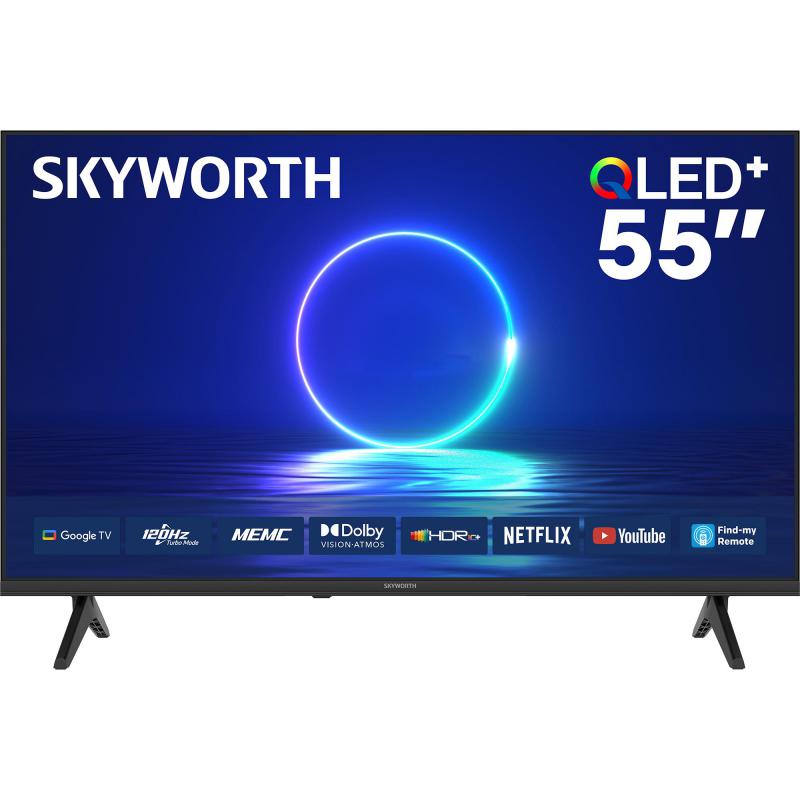 Skyworth 55" Smart TV, UHD QLED+, 120 Hz, Black, Q6800H