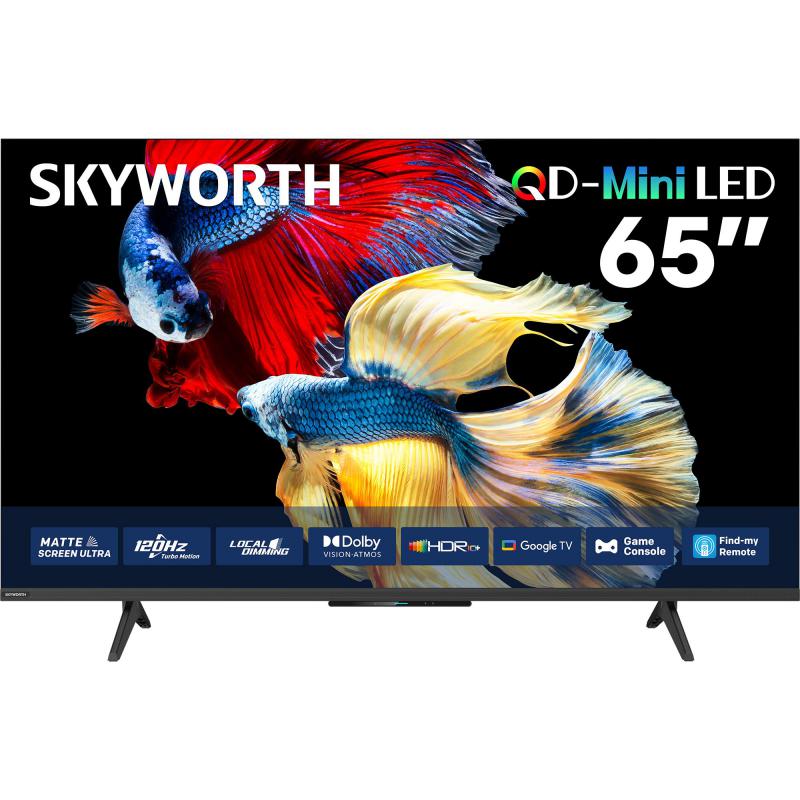 Skyworth 65" Smart TV, 4K QD Mini-LED, 120 Hz, Black, X6600H