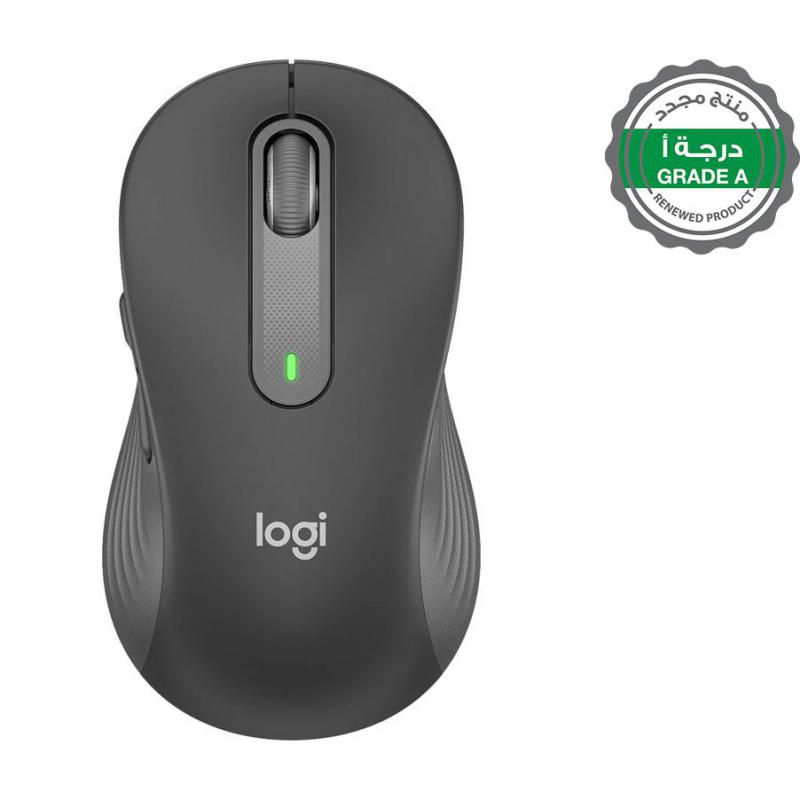 Renewed Grade A Logitech Signature M650 Mouse, Bluetooth/Wireless (2.4 GHz RF), Optical, Graphite