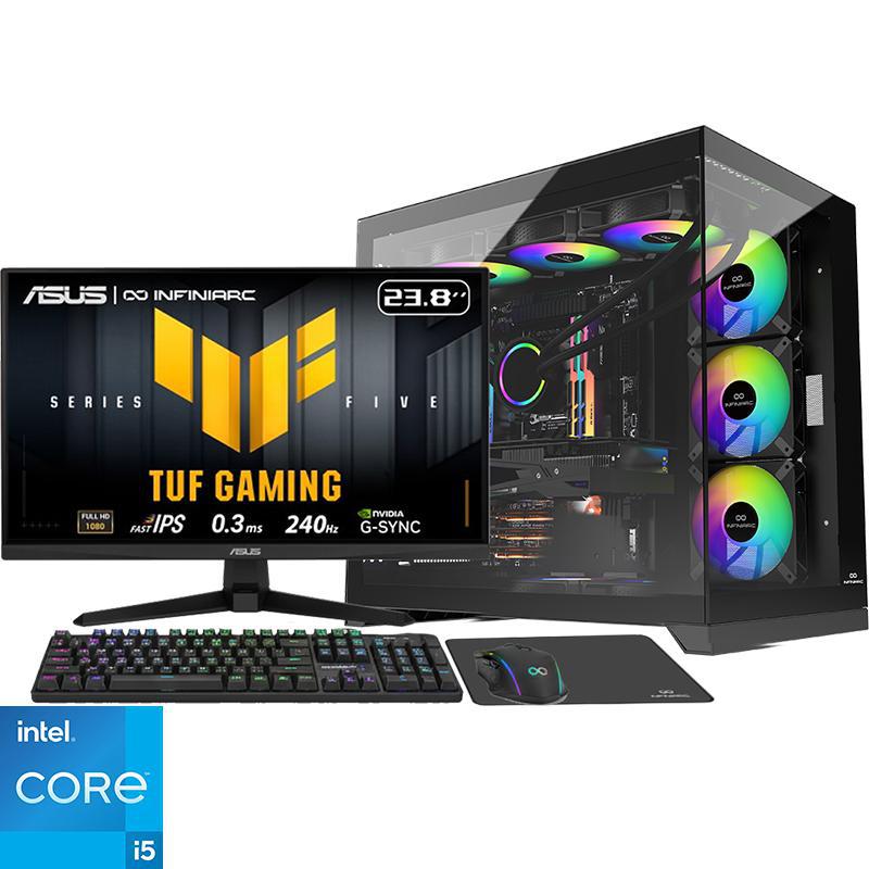 INFINIARC Cube Pro (Bundle PC) Gaming CPU, Intel Core i5-14400F (14th Gen), 16 GB RAM, NVIDIA GeForce RTX 5060 (8 GB), 1 TB PCIe NVMe M.2 SSD