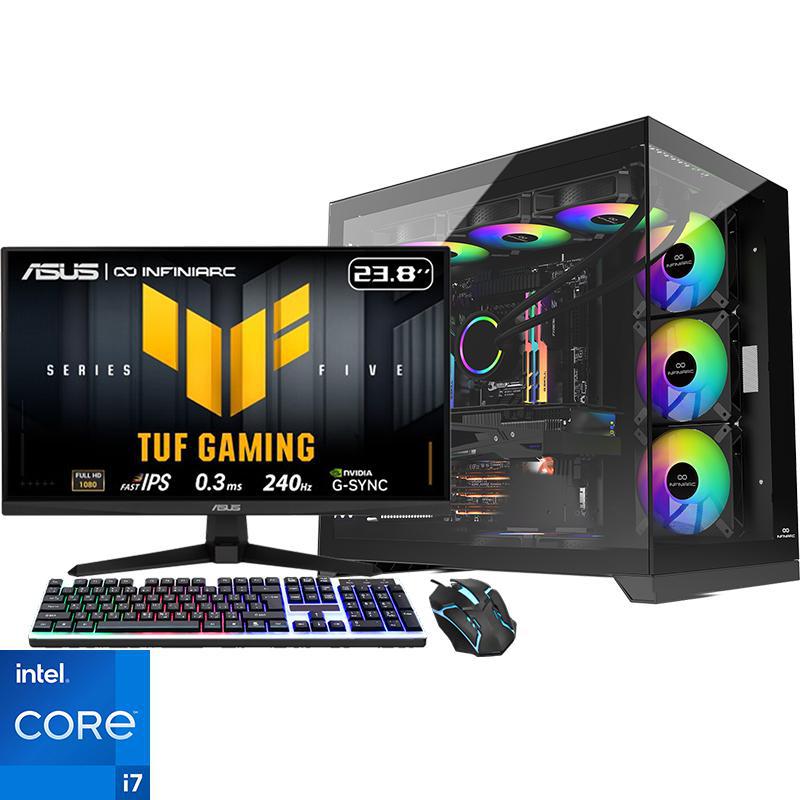 INFINIARC Cube Pro (Bundle PC) Gaming CPU, Intel Core i7-14700F (14th Gen), 16 GB RAM, NVIDIA GeForce RTX 5070 (12 GB), 1 TB PCIe NVMe M.2 SSD
