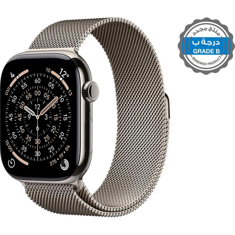 Renewed Grade B Apple Watch Series 11 46, Smartwatch, GPS + Cellular, Natural Titanium Case, Natural Milanese Loop, Medium/Large
