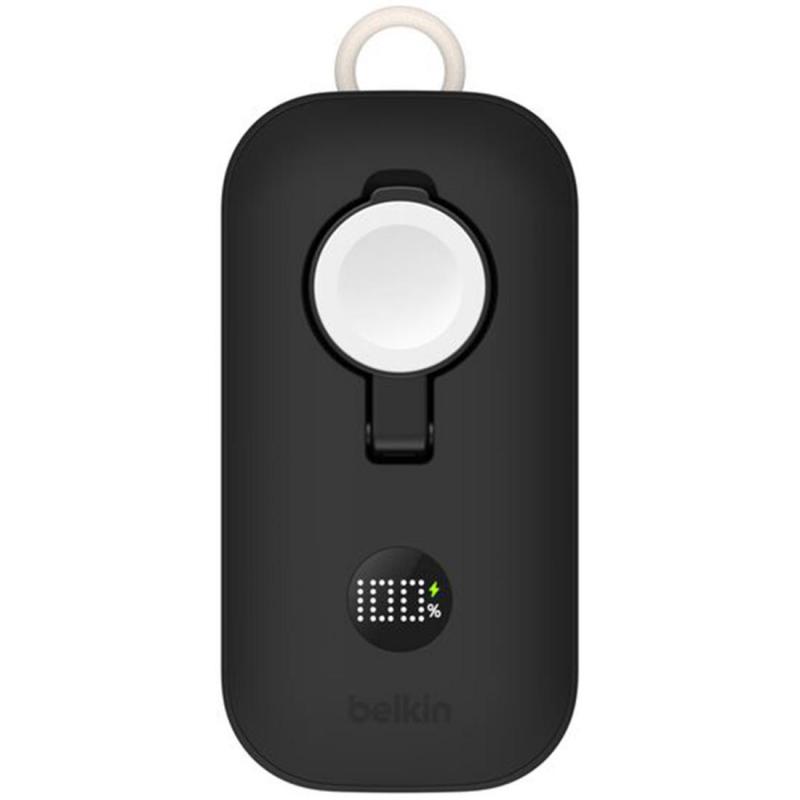 Belkin BoostCharge Pro Power Bank 10K with Apple Watch Charger, Fast Battery Charging, 10000 mAh, Single USB-C, Black