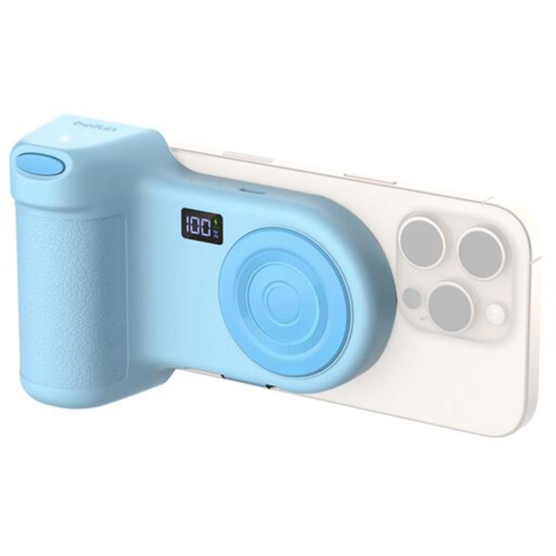 Belkin Stage PowerGrip Magnetic Charging Camera Grip with Power Bank, Fast Battery Charging, 9300 mAh, Single USB-C, Blue — 3