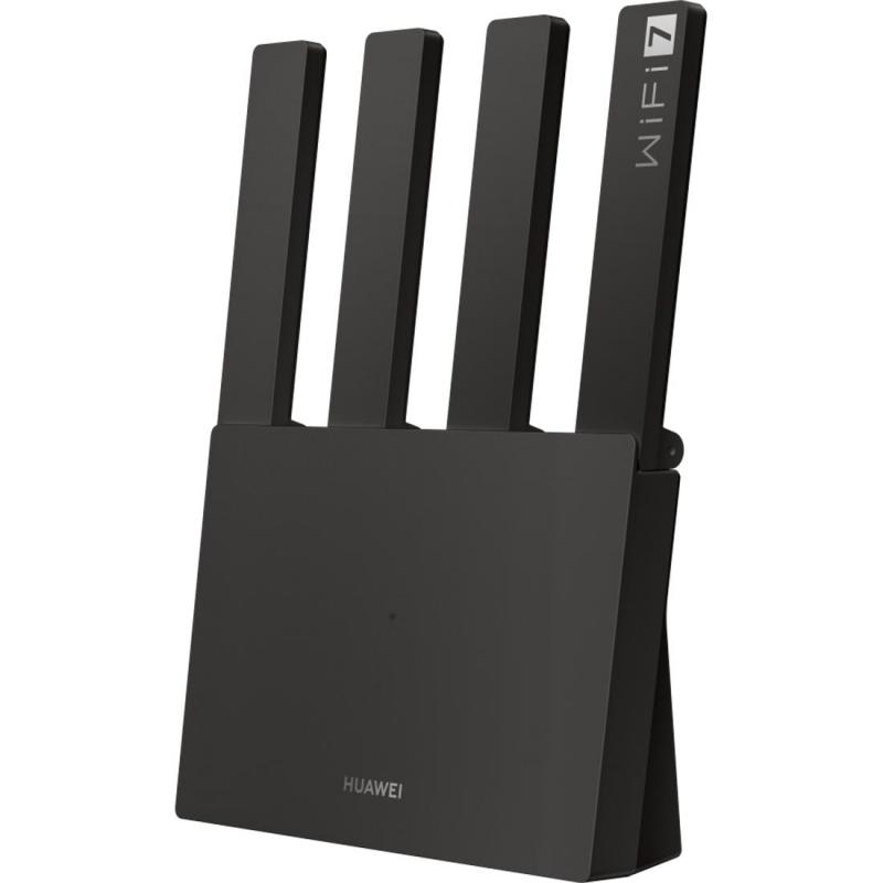 Huawei WiFi BE3 Wireless Router, up to 128 Devices, Dual Band (2.4 GHz/5 GHz), Wi-Fi 7 (802.11b/g/n/ax/be), 4 Port (LAN/WAN Auto Adapter), Black