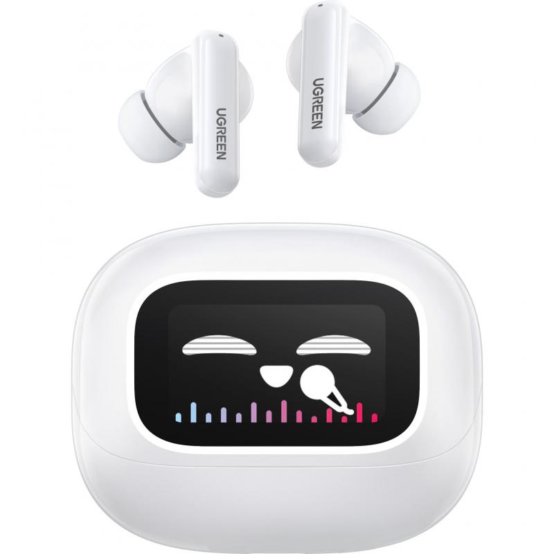 UGREEN T6 Magic Earbuds, Active Noise Cancelling, Bluetooth, Built-in Microphone, White