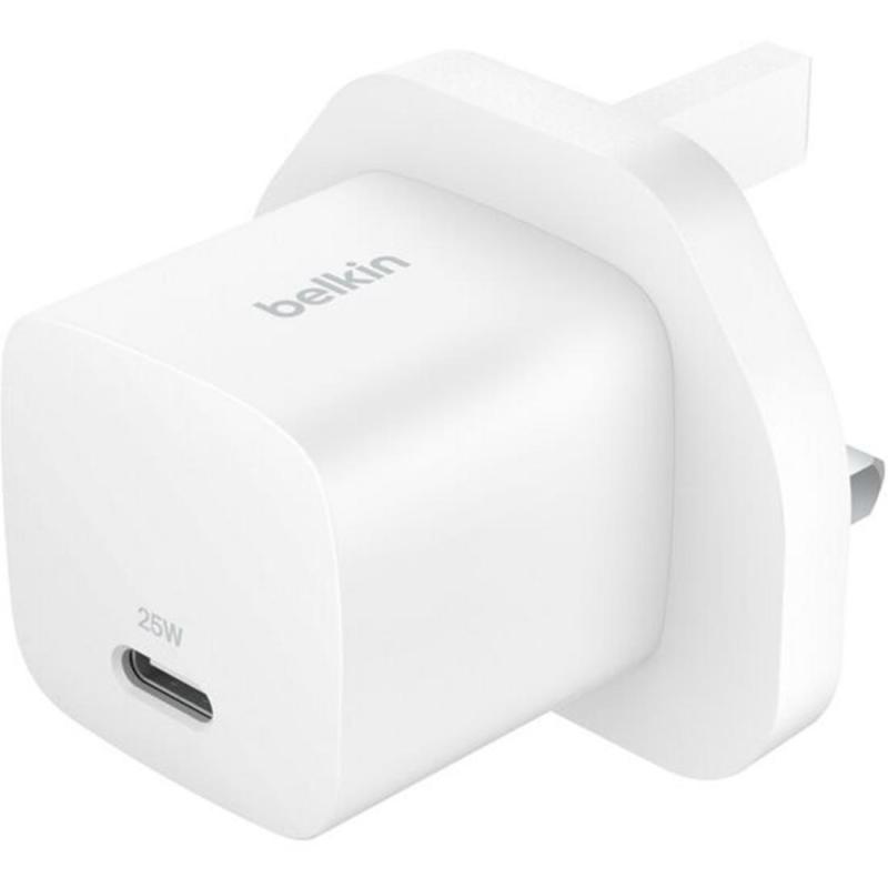 Belkin BoostCharge USB-C Wall Charger 25W, PD 3.1, 25 Watts, Single USB-C (PD), White