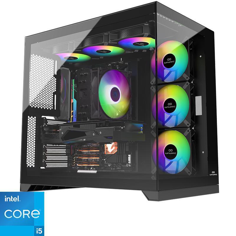 INFINIARC Cube Pro Gaming CPU, Intel Core i5-14400F (14th Gen), 16 GB RAM, NVIDIA GeForce RTX 5060 (8 GB), 1 TB SSD