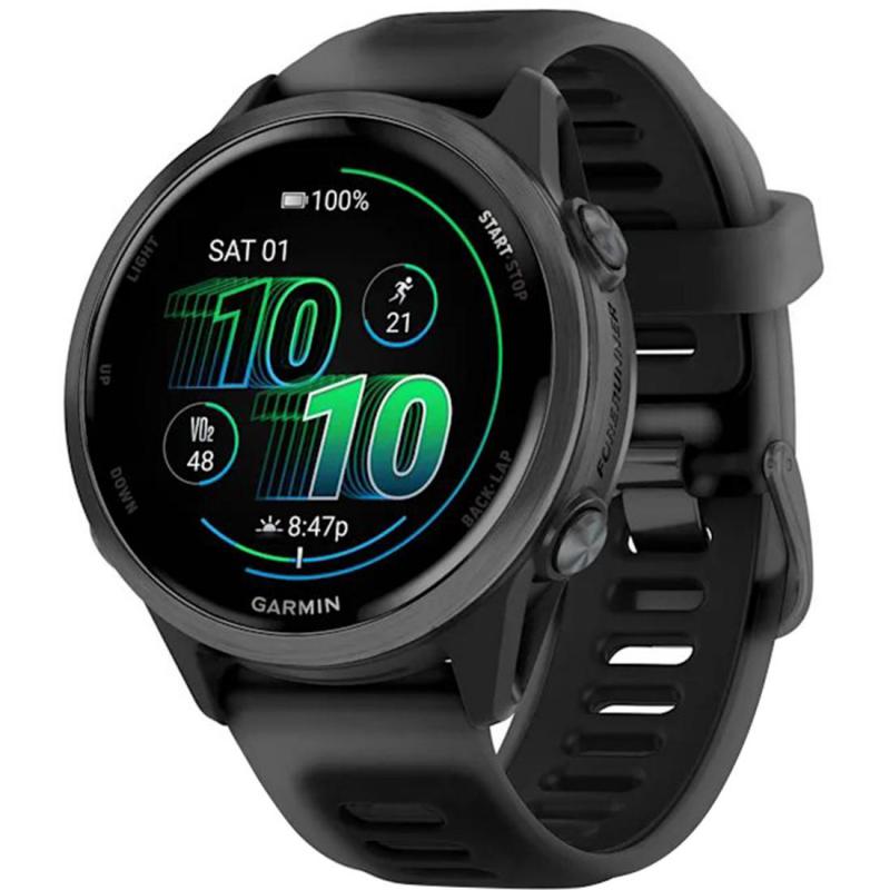GARMIN Forerunner 570 Smartwatch, GPS, 1.2", Slate Grey Fibre-reinforced Polymer, Black Silicone Strap, One Size