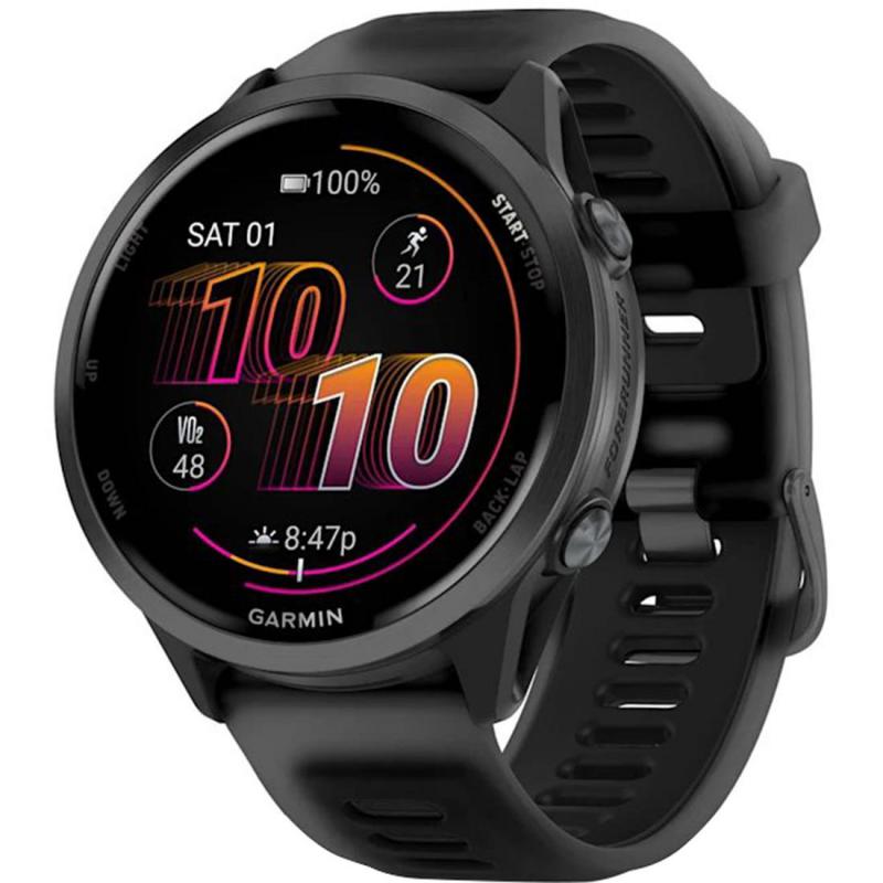 GARMIN Forerunner 570 Smartwatch, GPS, 1.4", Slate Grey Fibre-reinforced Polymer, Black Silicone Strap, One Size