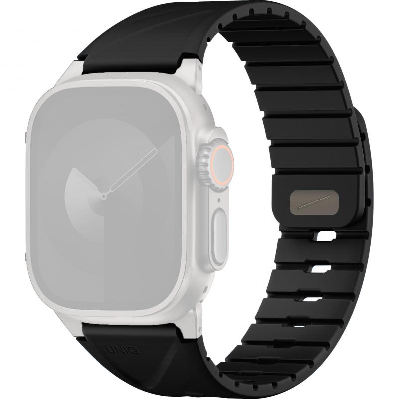 Uniq Fluo Wrist Strap, for Apple Watch Ultra/Watch Series 11 46/Watch Series 10 42/Watch SE 40, Water-resistant Silicone Rubber, Midnight Black