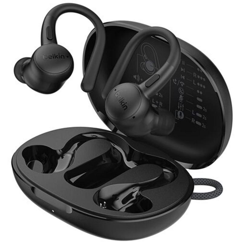 Belkin Acitvefit Earbuds, Bluetooth, Built-in Microphone, Black