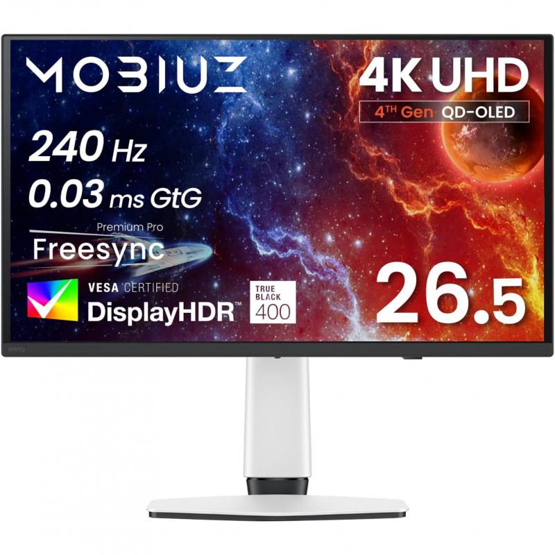 BenQ EX271UZ 26.5" Gaming Monitor, OLED, 4K UHD (Ultra HD), 240 Hz, 0.03ms (GtG), Black/White