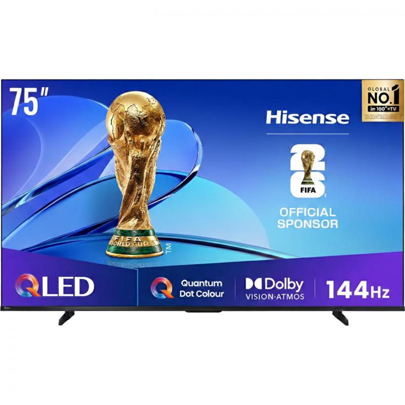 Hisense 75" Smart TV, 4K Mini-LED, 144 Hz, Black, U7Q