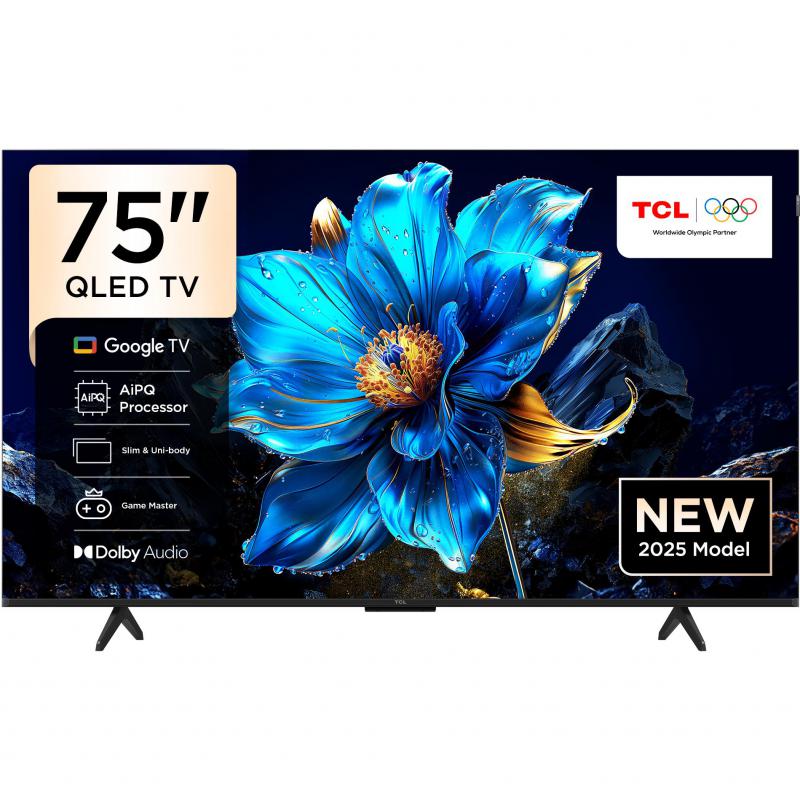 TCL 75" Smart TV, 4K QLED, 60 Hz, Black, P7K