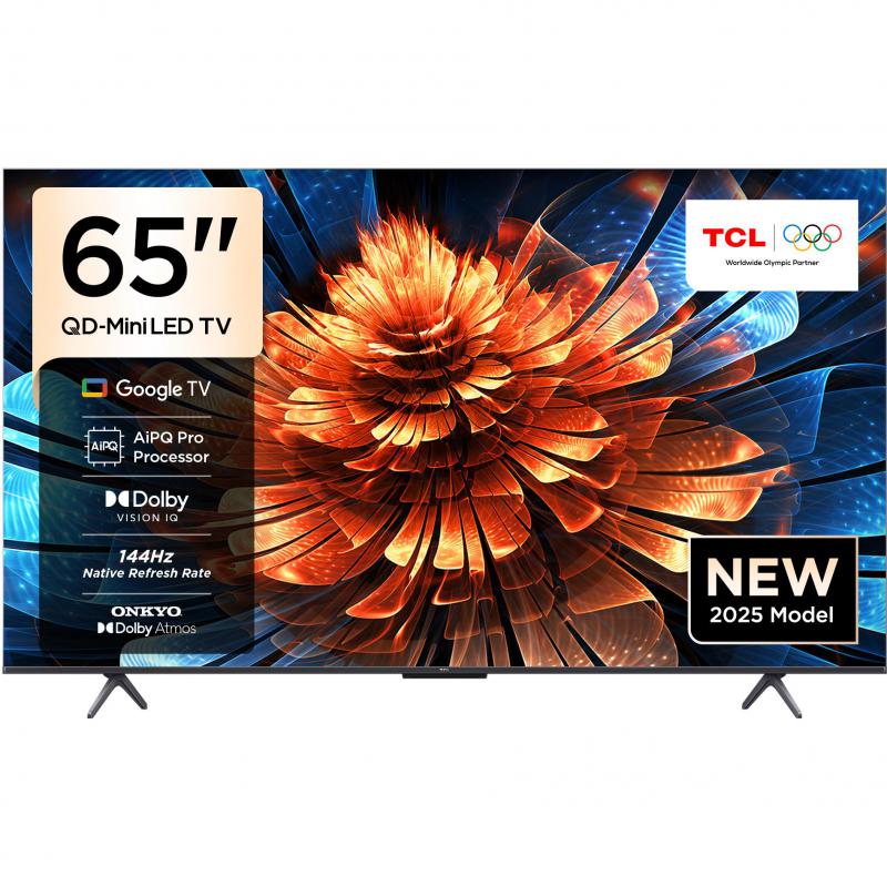 TCL 65" Smart TV, 4K Mini-LED, 120 Hz/144 Hz (VRR), Black, Q6C MINI LED